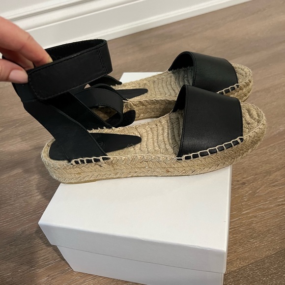 NWT Vince Edie Platform Espadrille Sandal, Black - Picture 5 of 16